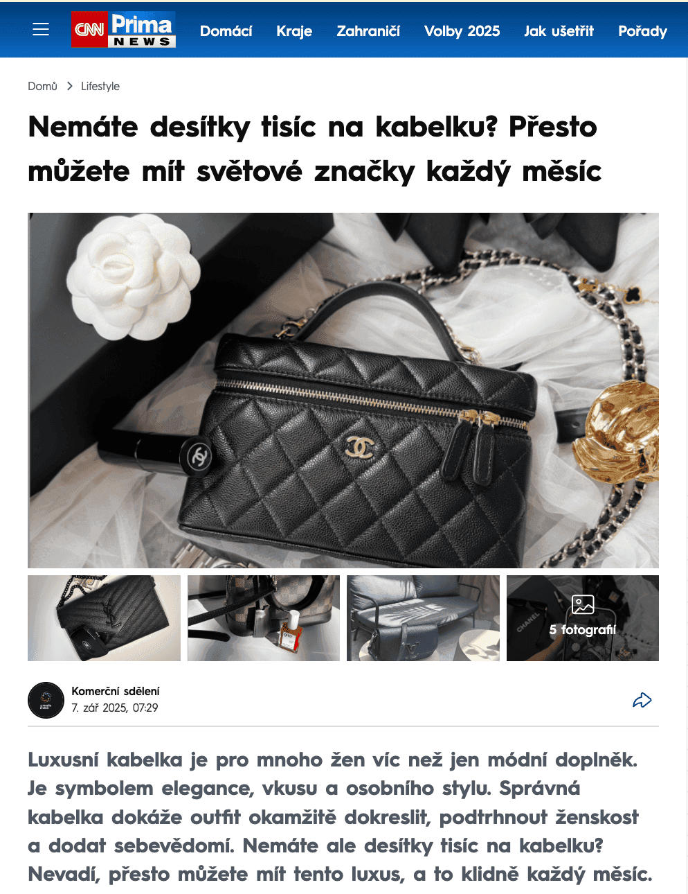 Článek CNN Prima News, Září 2025